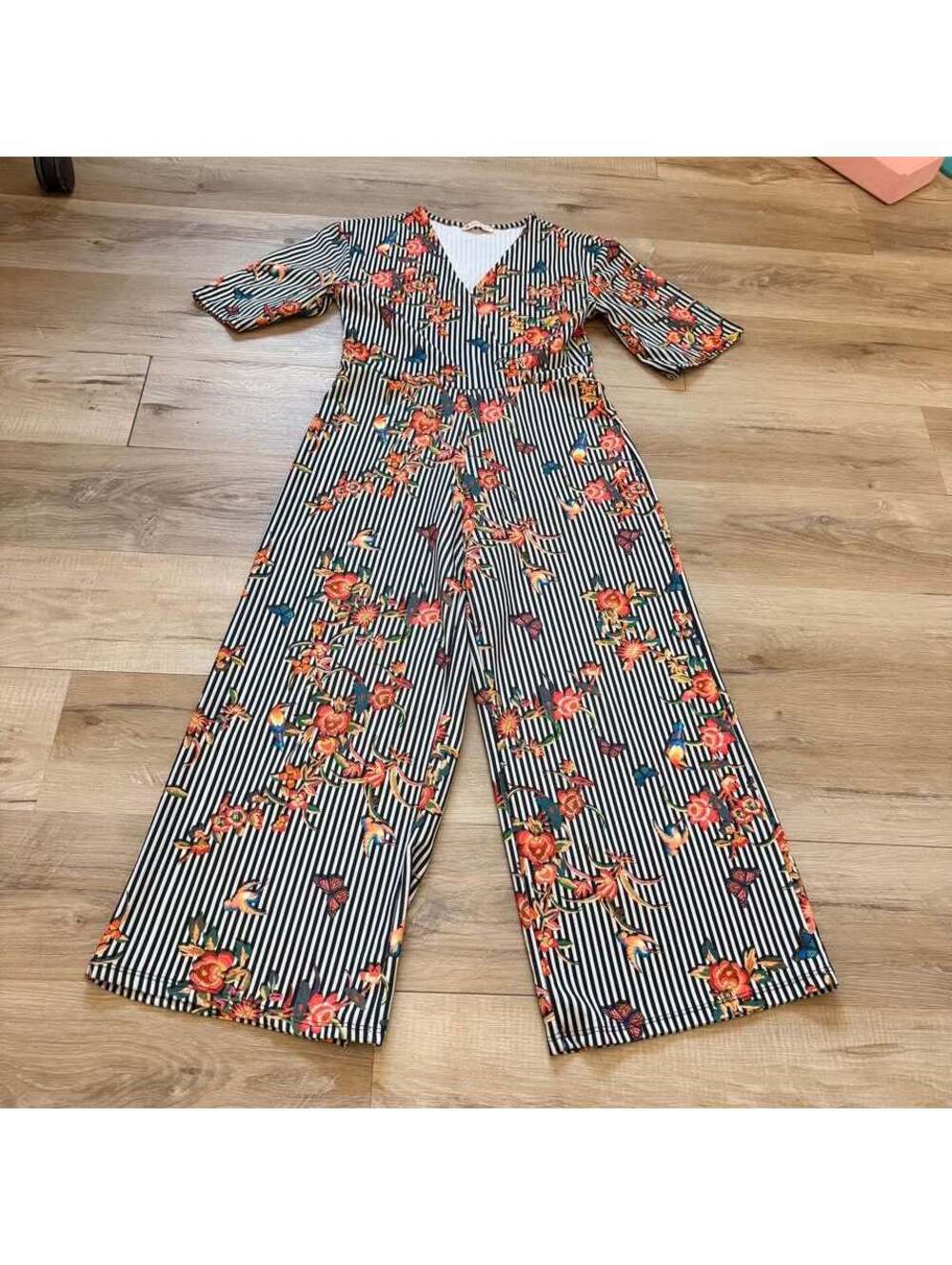 Made in Italy Striped Floral Jumpsuit Harry Fashion Prato Women's M Harry Styles